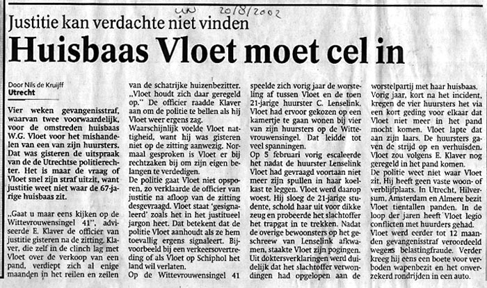 Artikel Vloet UN 20-8-2002